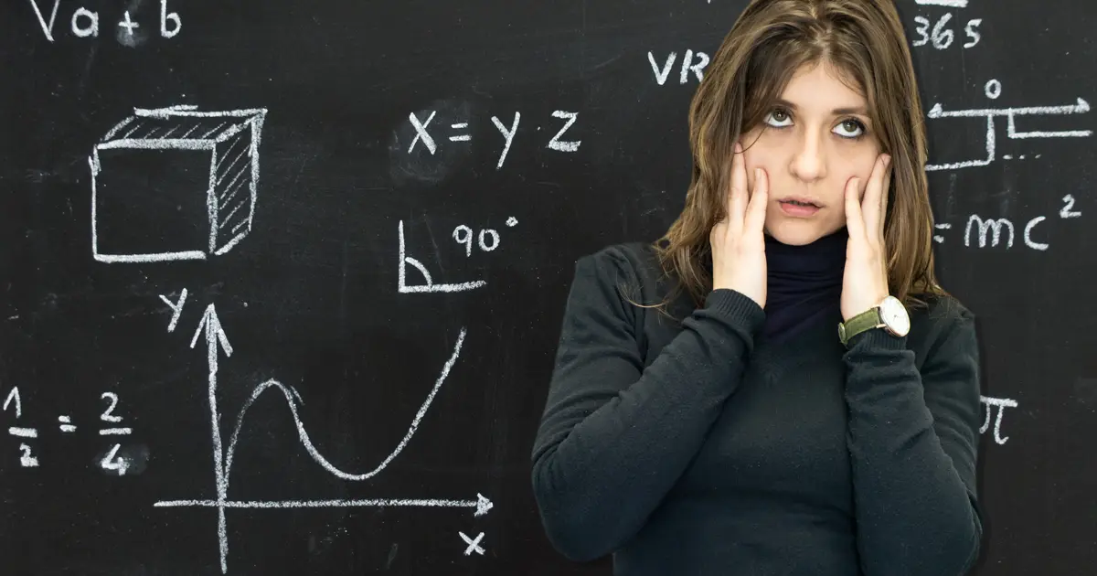 Diák a térfogat mértékegységeivel kapcsolatos matematikai feladatok előtt