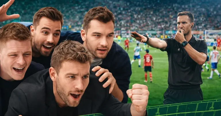 Szurkolók reagálnak egy futballmérkőzés megszakítására, tippmix félbeszakadt meccs helyzet illusztrációja